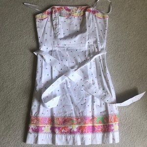 Lilly Pulitzer strapless dress with tie sash